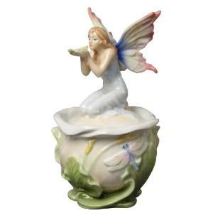 Fairy on Calla Lily Flower Porcelain Trinket Box