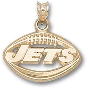    New York Jets NFL Football Pendant (Gold Plate)