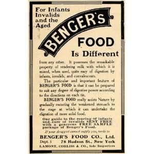  1907 Ad Bengers Food Digestion Infants Invalids Aged 