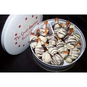 White Chocolate Caramel Crunch Pretzel Gems  16oz. Tin  