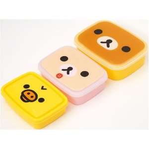    Rilakkuma bear face Bento Box 3 pcs Lunch Box Toys & Games