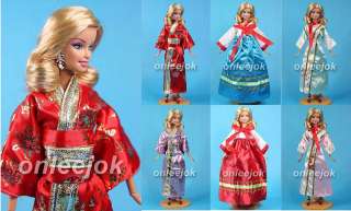 Rare Lot Barbie Dress Handmade Korea Japan 3 Pcs Kimono  