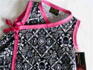 Bandana Skulls Punk baby girl dress black clothes Pink  