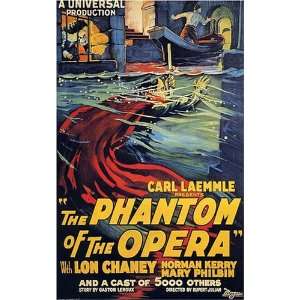 The Phantom of the Opera Vintage Horror Movie Poster 