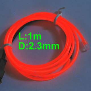   Flexible Neon Light Glow EL Wire Rope Tube Car Party Bar 1M+Driver Red