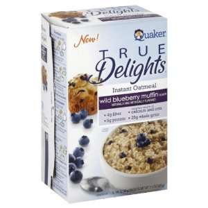 Quaker True Delights Wild Blueberry Muffin Instant Oatmeal, 11.2 Ounce 