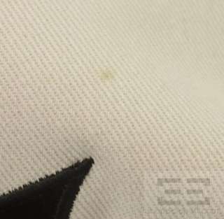   Yves Saint Laurent Natural Canvas & Black Velvet Kahala Small Tote Bag