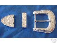 Sterling Silver Plated Belt Buckle Keeper Tip 1 1/2  