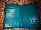 Barneys New York Genuine Leather Bi fold ID Wallet Teal 