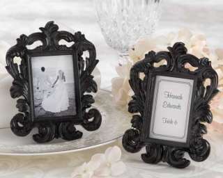 Black Baroque Elegant Place Card Holder/Photo Frame Wedding Favor 