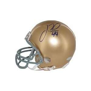  Justin Tuck autographed Football Mini Helmet (Notre Dame 