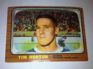 1966 67 Topps Tim Horton #80   Good Condition  