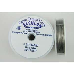  Acculon beading wire tigertail .015 100ft Clear