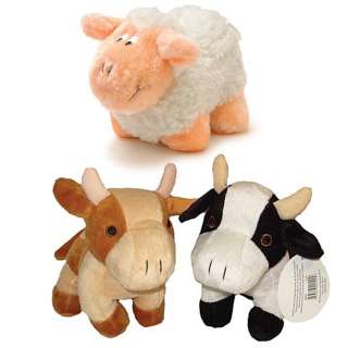 Farm Animals Dog Squeaker Plush Toy Squeaky Cow / Sheep Small / Medium 