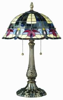 Godiva Tiffany Style Stained Glass Table Lamp Light 25  