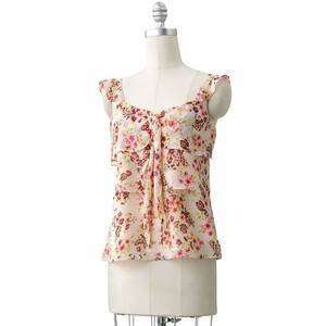 LC LAUREN CONRAD FLORAL TIERED RUFFLE TOP SIZE X~SMALL;NWT  