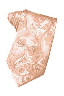 Mens Neck Tie   Tapestry Pattern (Peach)  