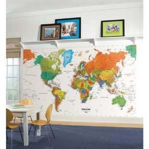  World Map XL Wallpaper Mural 6 x 10.5 