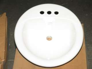 MANSFIELD 250 Bathroom Lavatory Sink 19 Round DROP IN Vitreous China 