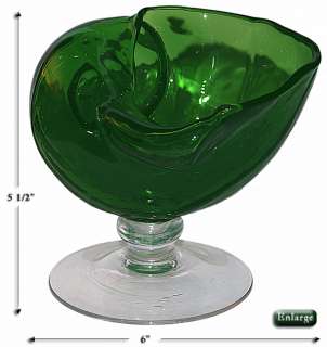Cambridge Emerald Green Nautilus Shell Vase with Foot  