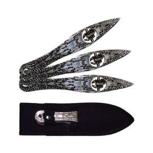  Scorpion 3 Piece Throwing Knife Set with Sheath Sports 