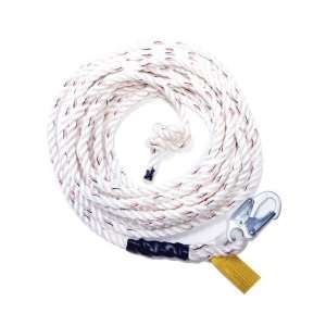   Thick 3 Strand White Polydac Rope with Snaphook End, 30 Foot Home