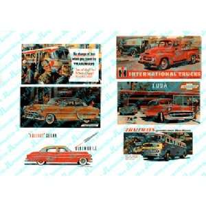   1940s 1950s Automobile Billboards Set #1 (Set of 6) Toys & Games