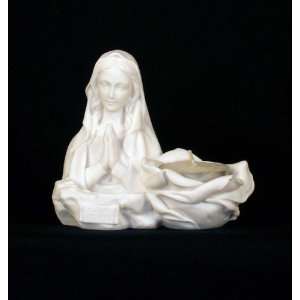  Our Lady of Lourdes Alabaster Font and Votive Candle 
