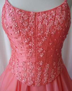 Coral XL 14 16 Ball Gown Dress Party Gala Prom Pageant  
