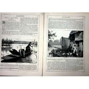   1873 Art Journal River Thames Grig Wheels Ducks Hens