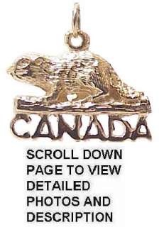 Stunning Solid Gold Canada Beaver Estate Charm Pendant  
