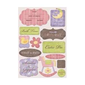  Foster Baby Girl Cardstock Stickers 5.5X9 Sheet Smiles & Giggles 