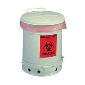 Biohazard Waste Container,10 Gal,silver   JUSTRITE