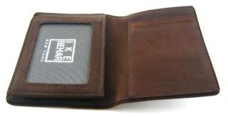 Ike Behar Mens Black and Brown Smooth Leather L Fold Bifold Billfold 