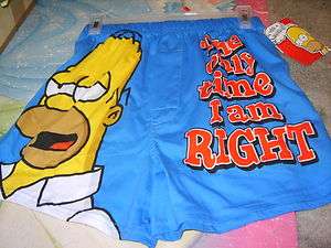 NWT Mens Homer Simpson Humor pajamas boxer shorts underwear XL Large 