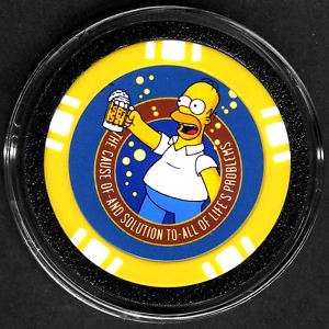 The Simpsons HOMER Poker Chip Card Guard Cover Marker  