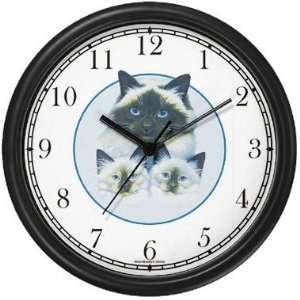  Birman Cat Mother and two Kittens Wall Clock by WatchBuddy 