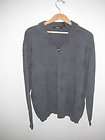   Mens Size XL Gray Knit Cotton Argyle 1/2 Zip Sweater 