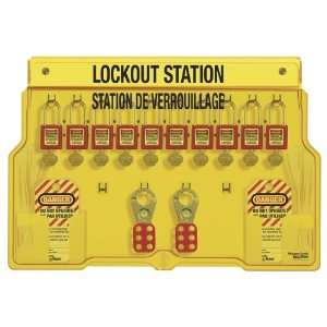 Master Lock French/English 10 Padlock Capacity Lockout Station with 