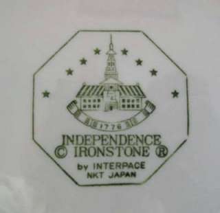 Independence Ironstone Interpace Japan MARY JANE Dinner Plates ~ Seven 
