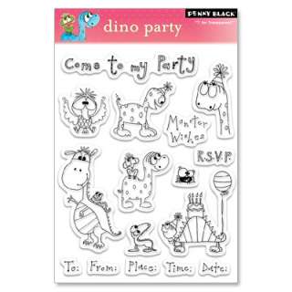 DINO PARTY Penny Black Clear Stamps Dinosaurs/Animals  