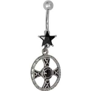  Black Star Witch Ring Cross Belly Ring Jewelry