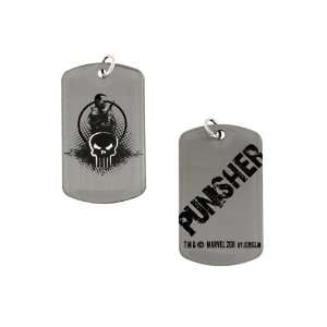  Silver Tone Punisher Skull Dog Tag Necklace Everything 