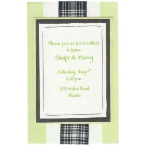  Lime & Gingham Invitation