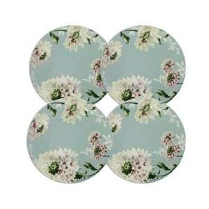  Mikasa Silk Floral Teal Coasters, Set of 4 Kitchen 