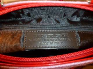 Berge Italy Italian Leather & Wool Shades of Red Purse  