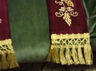   Christian Byzantine Church embroidered velvet Holy Table Gospel ribbon