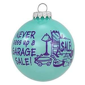  Blue Garage Sale Glass Ornament