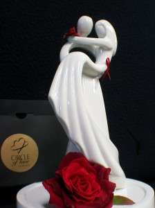 Modern Wedding Cake Topper CIRCLE OF LOVE LOT Red Rose  