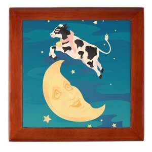    Keepsake Box Mahogany Cow Jumped Over the Moon 